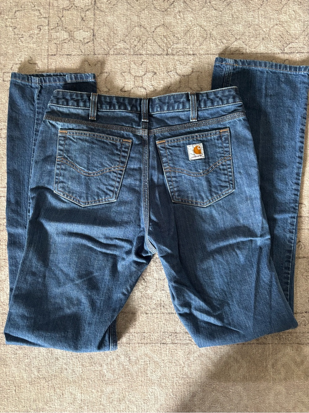 Carhartt Indigo Blue Denim Jeans with Contrast Stitching